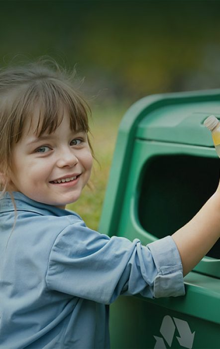Waste and Disposal WordPress theme for home-3 faq Child learning to recycle plastic bottles – teaching sustainability from a young age